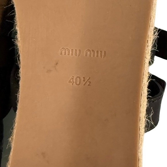 Miu Miu Rare Denim Double Buckle Espadrille Platform Mary Jane Flats EU 40.5 - Picture 8 of 10